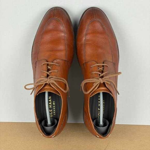 Cole Haan Henry Grand OS Split Toe Leather Oxfords Mens 9 Brown Lace Up - Picture 9 of 10